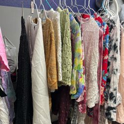 Assorted Cardigans And Light Long Sleeve Blouses