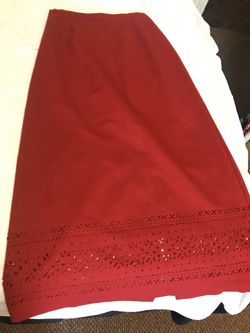 Ladies size 10 red urban works long modest skirt
