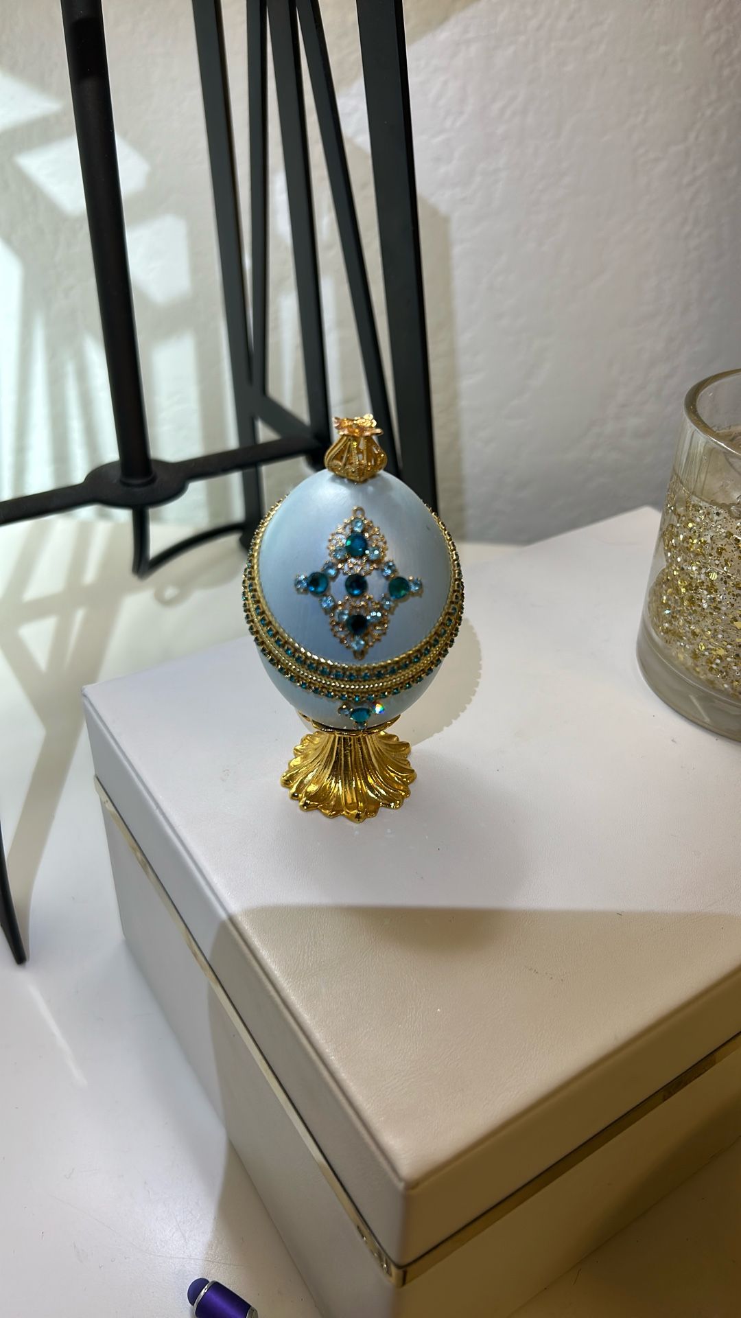 Vintage Jeweled Egg Jewelry Holder