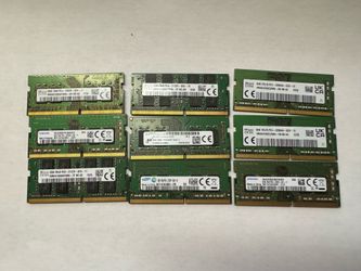 Lot of 9: 8GB DDR4 Laptop RAM Memory (Mixed Brands/Speeds)