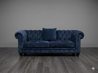 Deep Blue Tufted Velvet Sofa - DreamSofa (Custom)