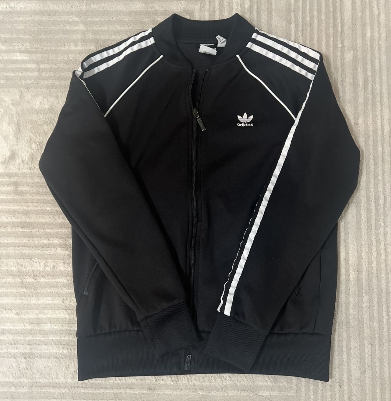 Women’s clothing Adidas Black Track Zip Up Sweater Size Medium 