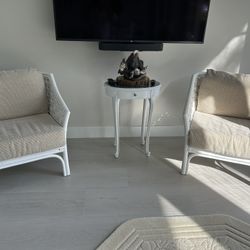 Pair Of White Chairs 