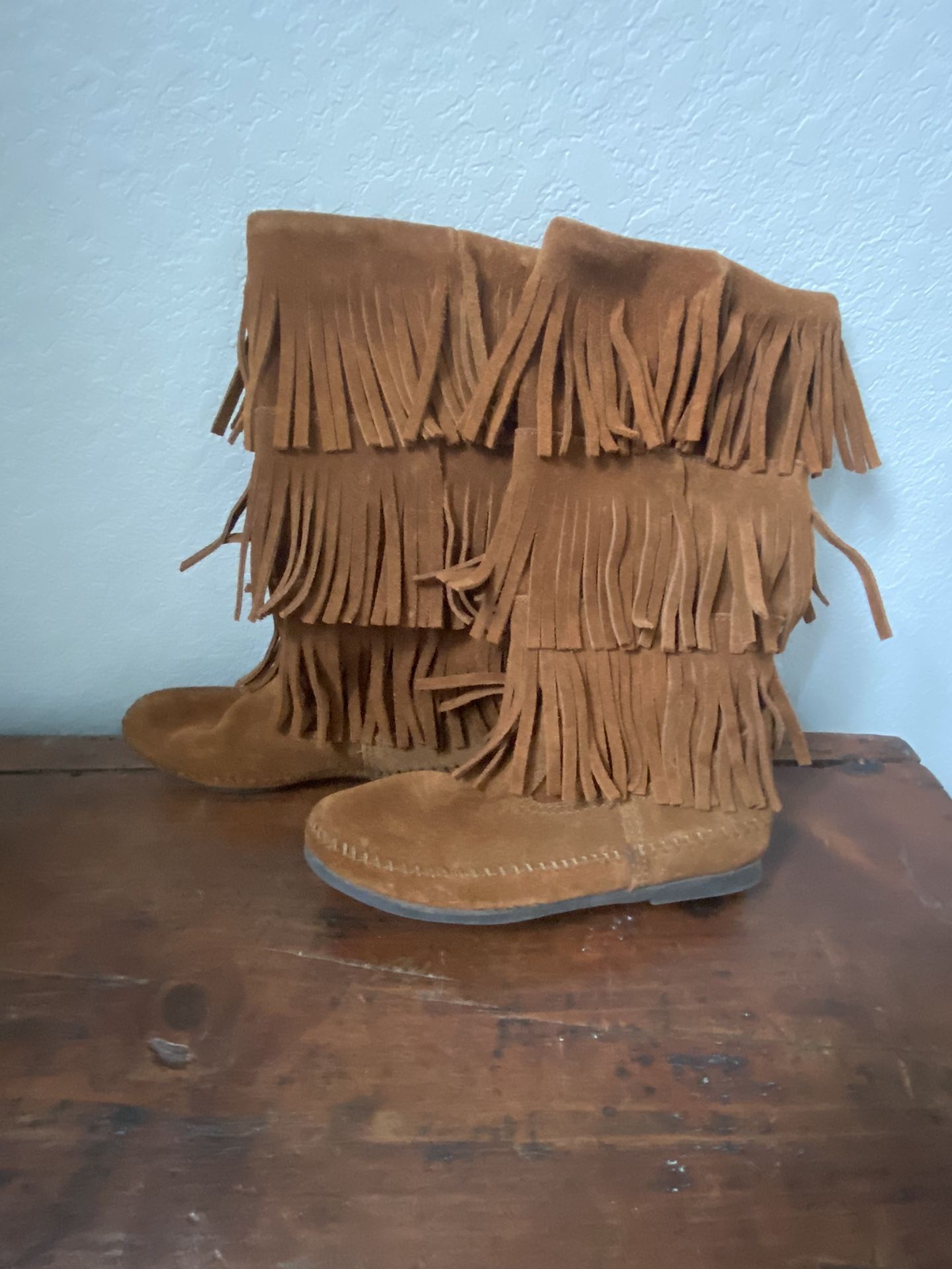 Minnetonka Suede Fringe Boots 