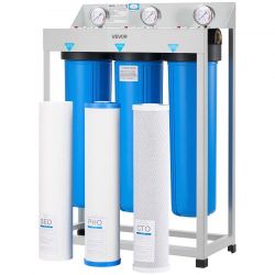 546*Whole House Water Filter System, 3-Stage | Sediment, PHO, CTO | 4.5" x 20" Home Water Purifier Filter Reduce Chlorine, Bad Taste, Odor, Rust, Prev