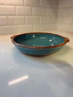 PCW Handmade Stoneware Baking Dish | Blue Glazed Pottery Casserole Dish | Artisan Ceramic Baker