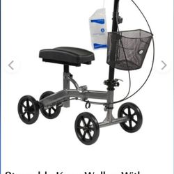 Steerable Knee Walker With Basket