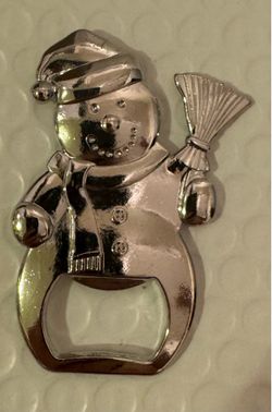 15 Pcs Silver Snowman 2 Sides Bottle Opener Brand New .