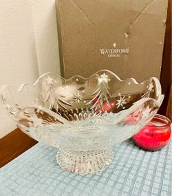 10” Waterford Crystal Footed Xmas Bowl