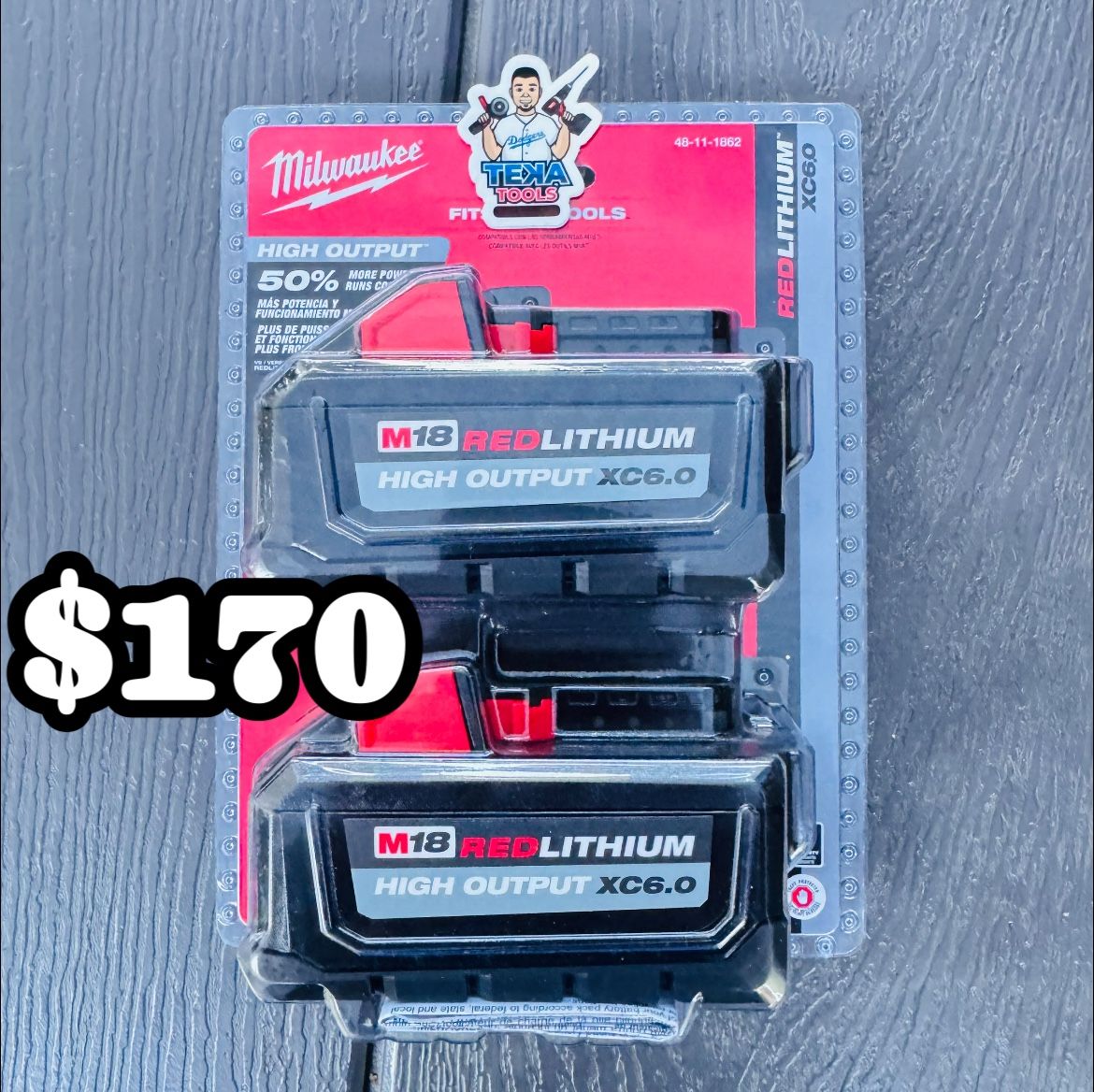 Milwaukee M18 18 Volt High Output 6.0Ah Battery Pack (2 Pack)