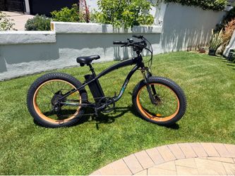 Ecotric 750W Fat Tire Cruiser E-Bike - Mozo Suspension, Shimano Hydraulics & Gears, Low 350 Miles!