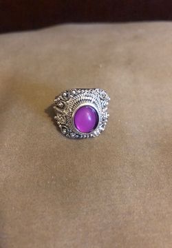Amethyst stainless steel woman’s ring