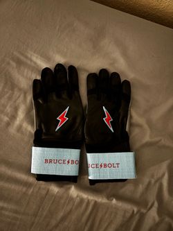 Bruce Bolt Bear Series Miami Black Long Cuff Batting Gloves – Adult Medium – NEW