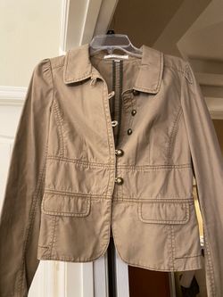 Womens Khaki With Metal Buttons Jacket