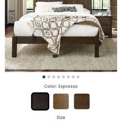 Queen Bed Frame (Wooden) + Nightstand