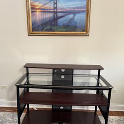 Office Desk on a glass Surface with wheels 