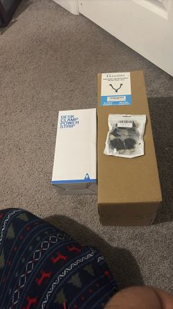 Desk Clamp Power Strip & Adjustable Monitor Stand