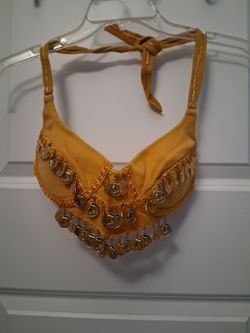 Yellow/Gold Top for Belly Dancing from Brazil