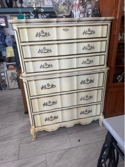 Vintage French Provincial Tallboy Dresser 53Hx41Wx20D