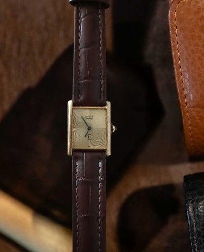 Vintage Cartier Tank 925 Argent Gold Plated Unisex Watch