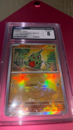 Larvitar CGC 8 Pokémon Prismatic Evolutions Master Ball Holo