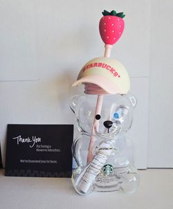 Bearista Glass Pink Drink Cup
