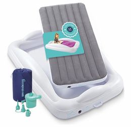 hiccapop Inflatable Toddler Travel Bed with Safety Bumpers