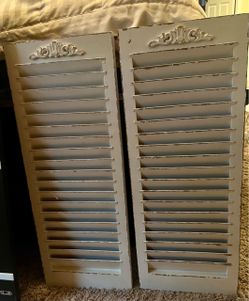 Decorative Wood Shutters Pair Shabby Chic