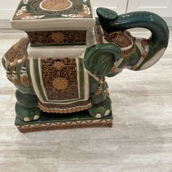 Vintage Ceramic Chinese Royal Elephant Plant Stand