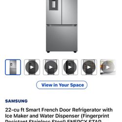 Samsung 22 Cu Smart 3 Door Refrigerator 