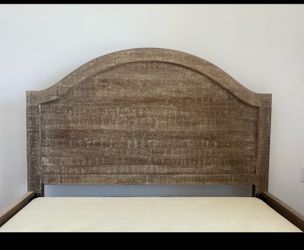 Pottery Barn Distressed Wood Bed Frame — Includes Bunkie Board