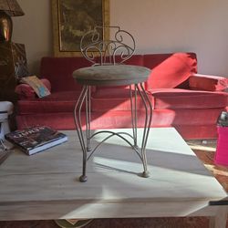 Sweet Metal Vintage/ Style Boudoir Table Chair Regency 