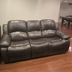 Faux Chocolate Brown Sectional 