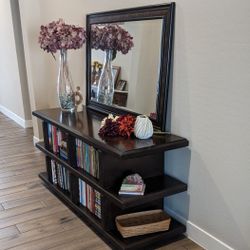 **Heavy Duty Dark Wood Bookshelf/ Tv Stand**

