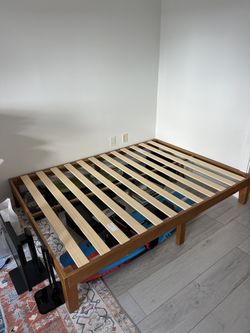 Wood Platform Bed Frame - Full Size, No Tools Needed