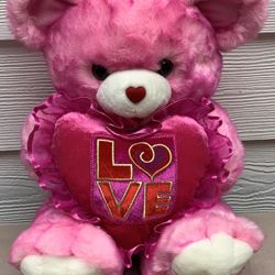  Dan Dee Large Pink Love Teddy Bear Valentine Heart 2005 Plush Stuffed Animal
