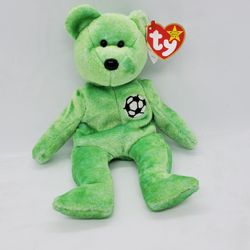 
Ty Beanie Baby Kicks the Soccer Bear Plush Toy with Tag 1998 Retired 1999



Never played with, new condition


Tush Tag says 1999

Tag states 1998

