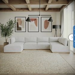 Henredon Murphy Fabric Modular Sectional with Ottoman