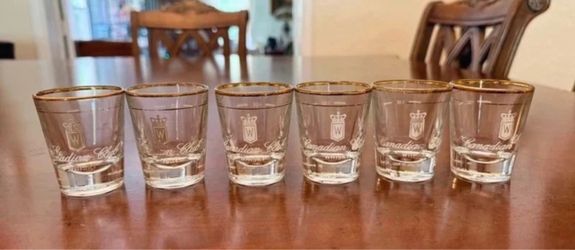 Canadian Club Whisky Gold-Rim Shot Glasses – Set of 6