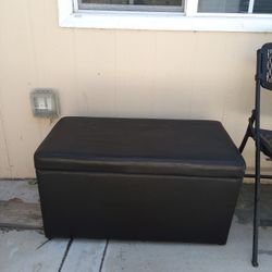 Dark Brown Ottoman Storage Bench 