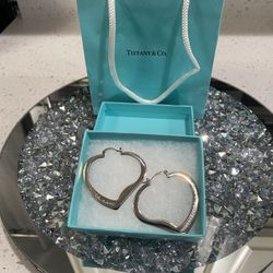 Real Tiffany Elsa Peretti Large Open Heart Earrings 