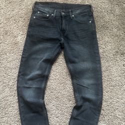 Levi's Dark Blue Skinny Jeans Cotton Denim 5-Pocket Design Button Zip Men