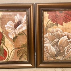 2 New Floral Framed Prints