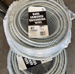 4/1 Bare Armored Grounding wire  Standard 100ft