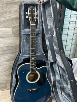 Esteban Midnight Moon Limited Edition Acoustic-Electric Guitar – Blue w/ Case (A1D016943)