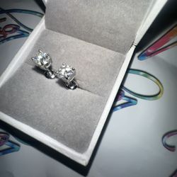 VVS Moissanite S925 Silver Diamond Round Solitaire Stud Earrings . Pass Diamond Test I have 5 pair of .5 Carat  available right now Shippin