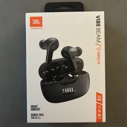 JBL Vibe Beam True Wireless Headphones Black (Brand New Never Opened)