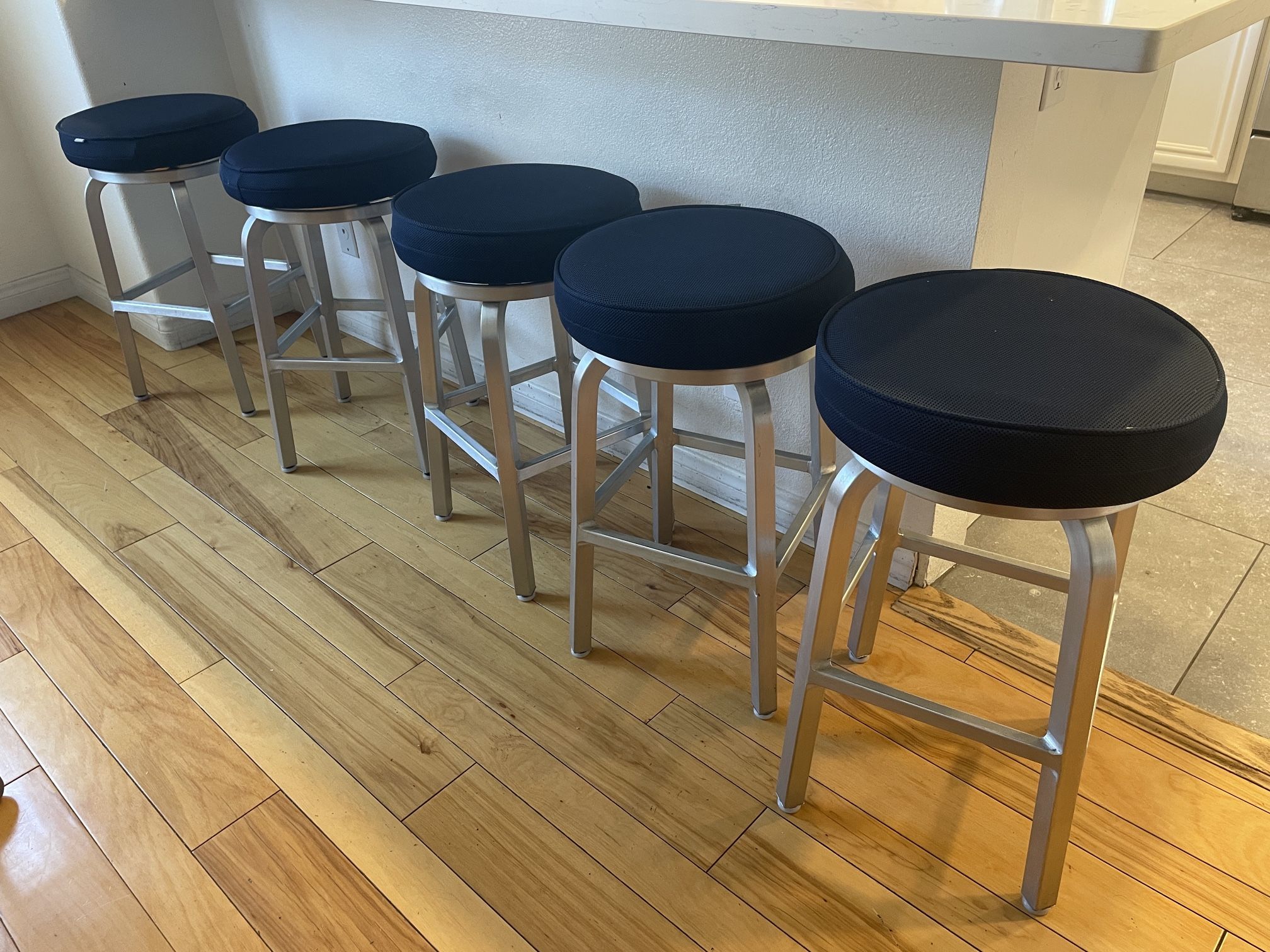 Five Short Bar Stools For Sale