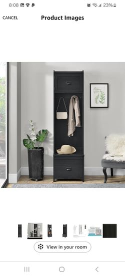Ameriwood Home Farmington Entryway Storage Cabinet, Black Oak