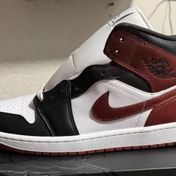 Air Jordan White Dark Red Pony